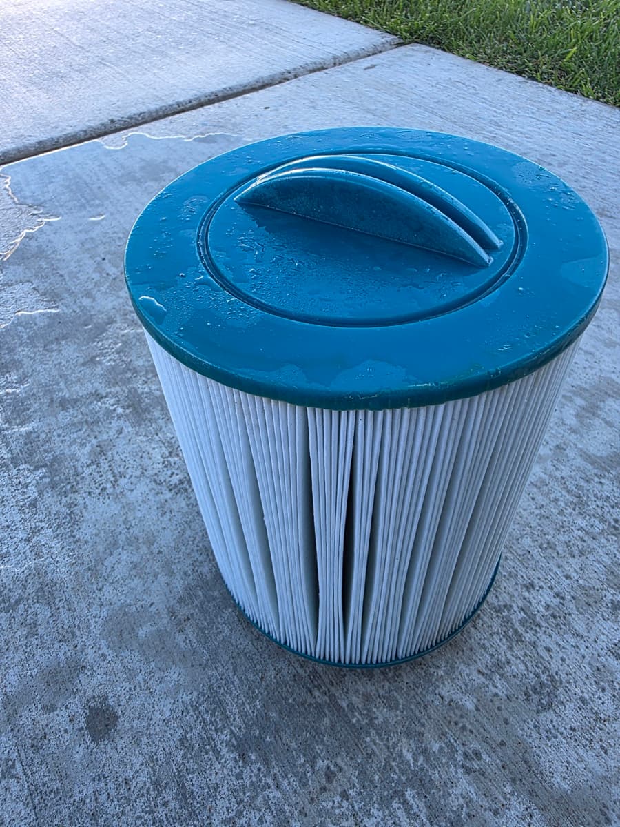Clean pool filter cartridge after deep cleaning